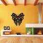 Black butterfly wall decal with ornate skull wing design, vinyl sticker