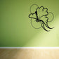 Butterfly wall decal with black outline and green wings, vinyl sticker design