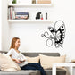 Butterfly vinyl wall decal with black butterfly and dotted wings