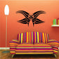 Black ornate butterfly wall decal with decorative symmetrical wings