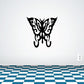 Black butterfly vinyl wall decal with ornate wing pattern