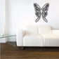 Butterfly wall decal vinyl sticker with black outline and white fill