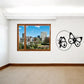 Butterfly vinyl wall decal with two black butterflies in circular outlines