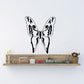 Butterfly wall decal with black and white wing design
