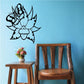 Butterfly wall decal vinyl sticker with black and white butterfly design on surface