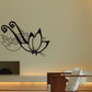 Black butterfly wall decal vinyl sticker with detailed wings and antenna