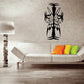 Vinyl wall decal, black tree with butterfly wings and floral details