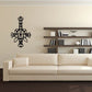 Black ornate butterfly wall decal vinyl, decorative cross-style flourish