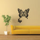 Black butterfly wall decal set with one large butterfly and two small butterflies