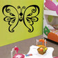 Black butterfly wall decal with decorative swirl wings