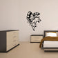 Butterfly wings and bubble dolphin wall decal, black and white outline