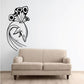 Dolphin and butterfly wings wall decal, black line art