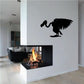 Cartoon vulture silhouette wall decal with wings spread and claws forward