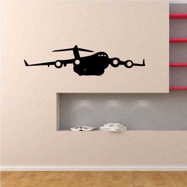 C-17 Globemaster III aircraft decal, black plane silhouette