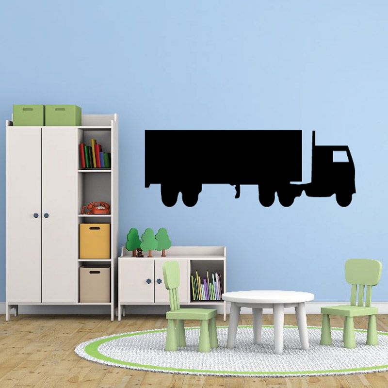 Black truck and trailer wall decal vinyl sticker