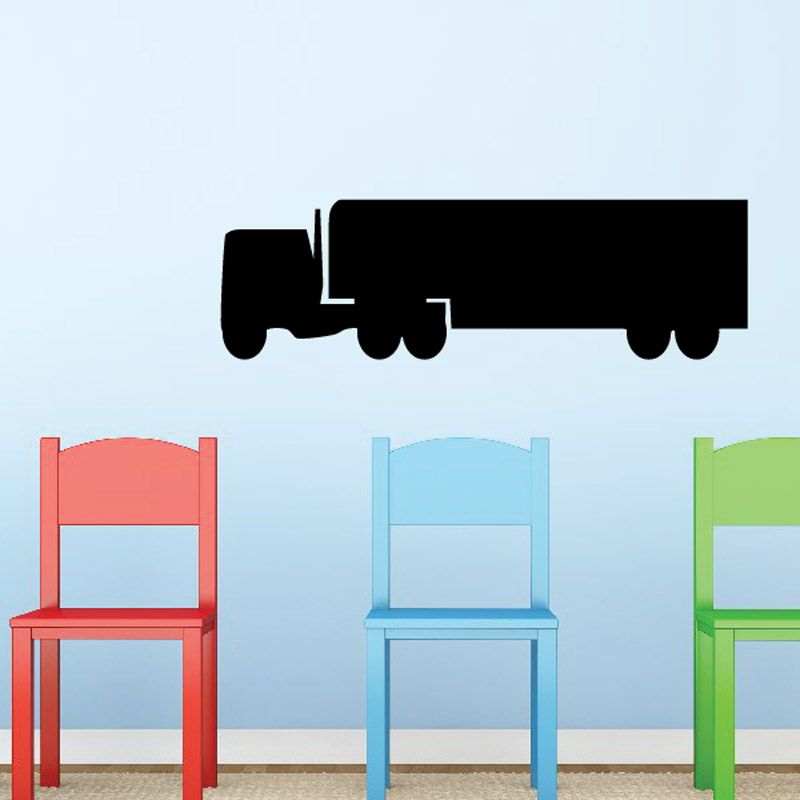 Black cab and trailer truck wall decal vinyl silhouette