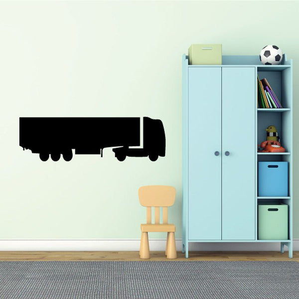 Black cab and trailer truck wall decal silhouette
