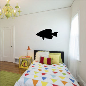 Bass fish wall decal with black silhouette