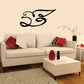 Calligraphic bird wall decal in black, swirling design with one bird silhouette.