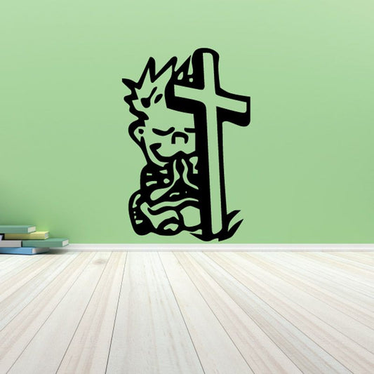 Image of Calvin Praying Decal