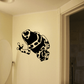 Camo frog decal, black and tan spotted frog vinyl wall sticker