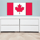 Canada flag sticker with red side panels and white center featuring a red maple leaf