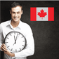 Canada flag sticker with red maple leaf on white and red field