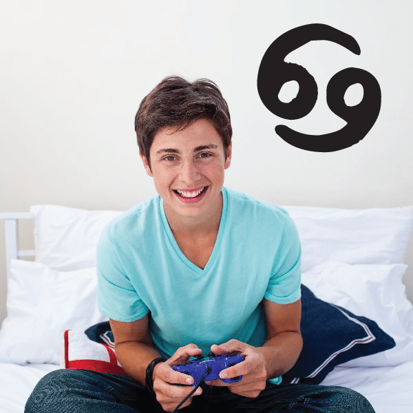 Black brushed-style 69 cancer symbol decal