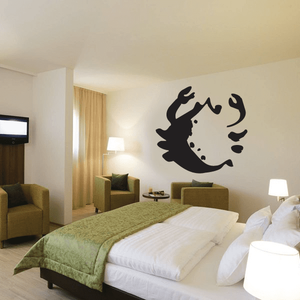 Crab wall decal in bold black artistic outline
