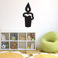 Candle decal with black lit candle silhouette