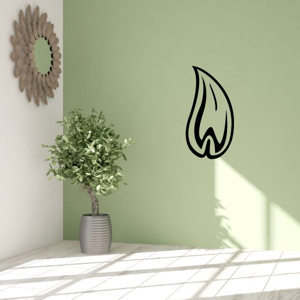 Black outline flame candle decal