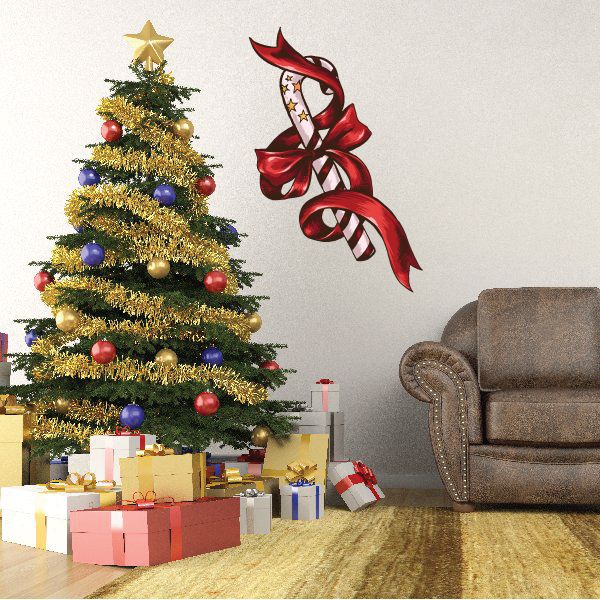 Candy Cane with Bow Sticker – Vinyl Disorder