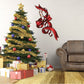 Candy cane and bow wall sticker, red and white striped candy cane with red ribbon