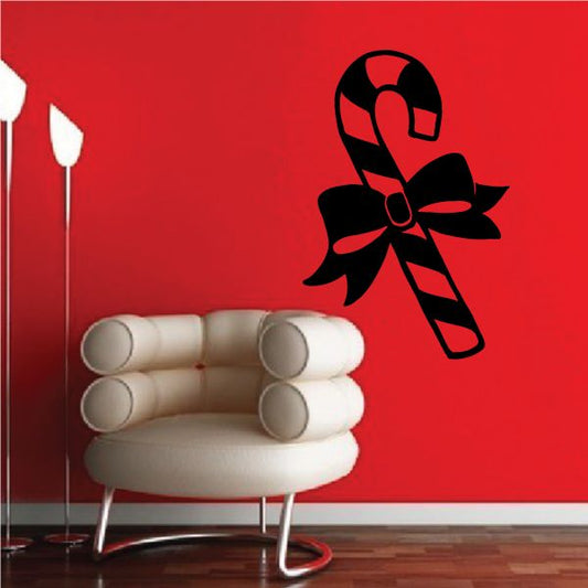 Image of Candy Cane with Ribbon Decal