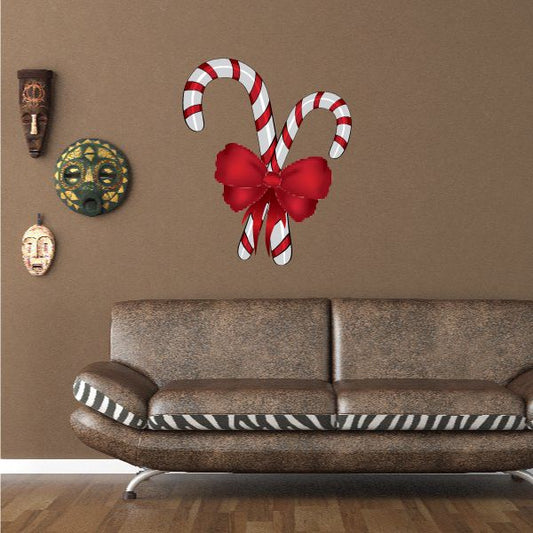 Image of Candy Canes and Ribbon Sticker