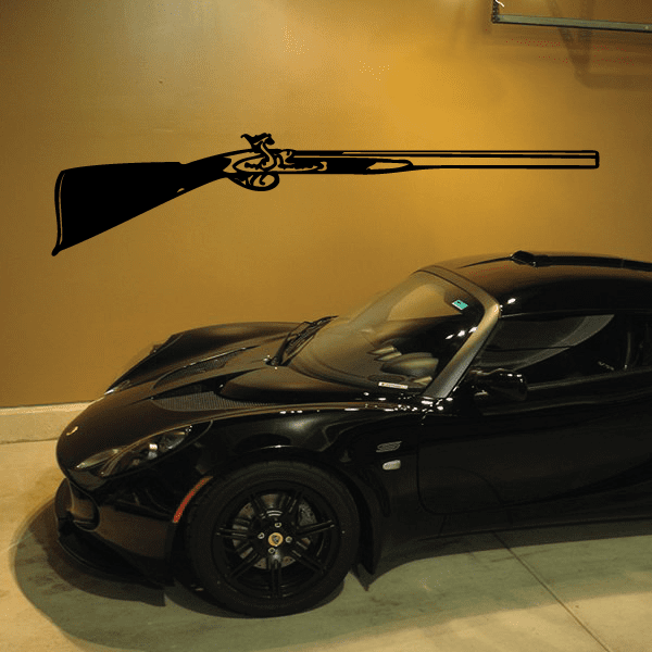 Caplock Musket Decal: black musket rifle line art graphic