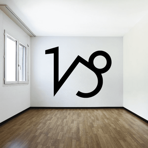 Abstract black Capricorn symbol wall decal