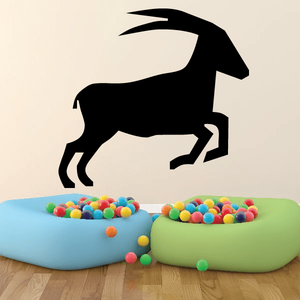 Black jumping goat wall decal silhouette