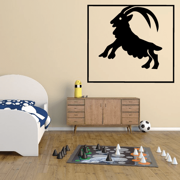 Image of Capricorn Framed Goat Decal