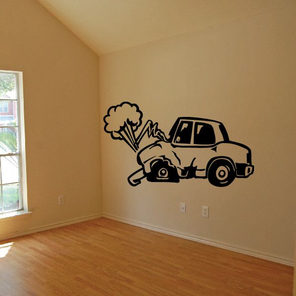 Image of Car Accident Wall Decal - Vinyl Decal - Car Decal - MC07