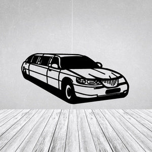Car wall decal vinyl with black and white sports car side graphic