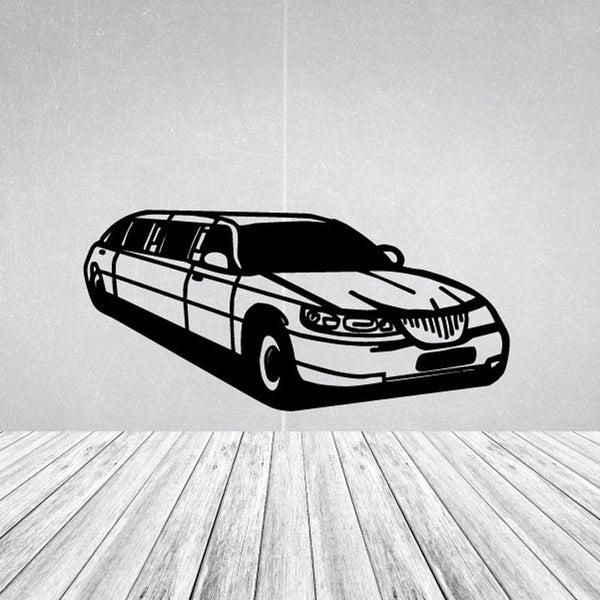 Car wall decal vinyl with black and white sports car side graphic