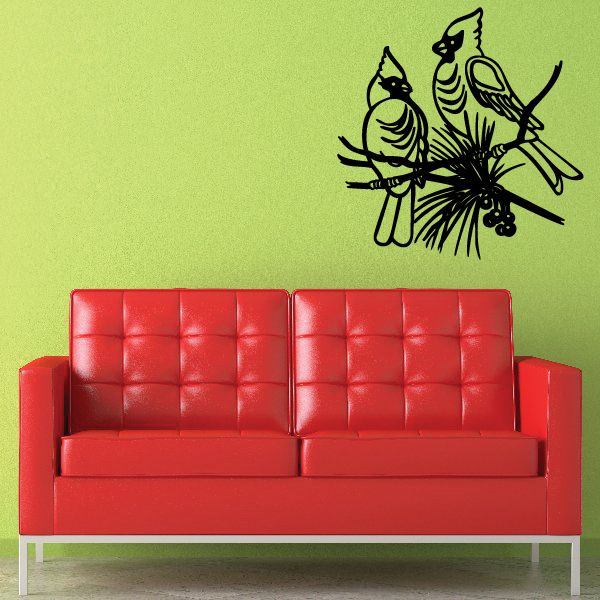 Image of Cardinals Birds Die Cut Decal