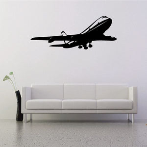 Plane landing decal featuring a black cargo aircraft silhouette