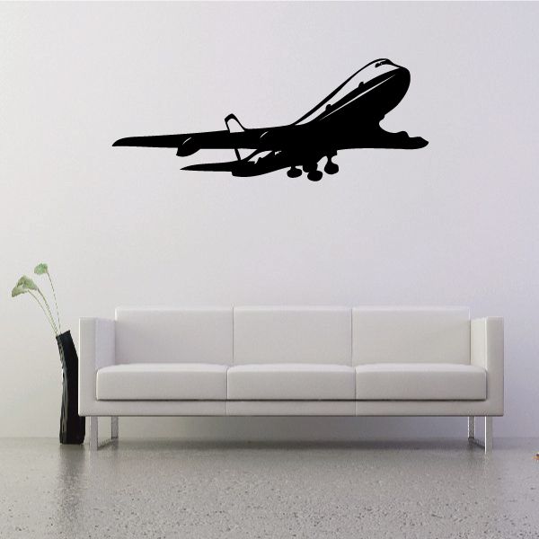 Plane landing decal featuring a black cargo aircraft silhouette