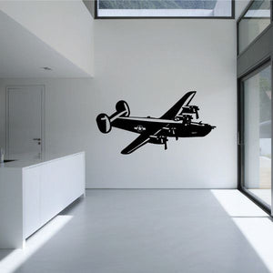 Cargo seaplane decal with black silhouette, propeller and landing floats