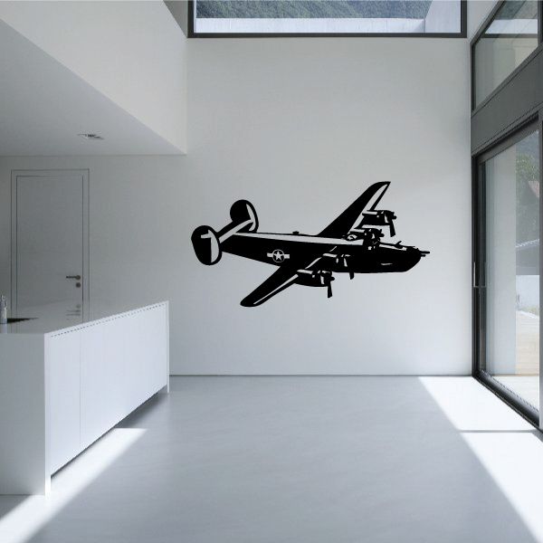 Cargo seaplane decal with black silhouette, propeller and landing floats