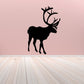 Standing caribou silhouette decal, black antlered figure
