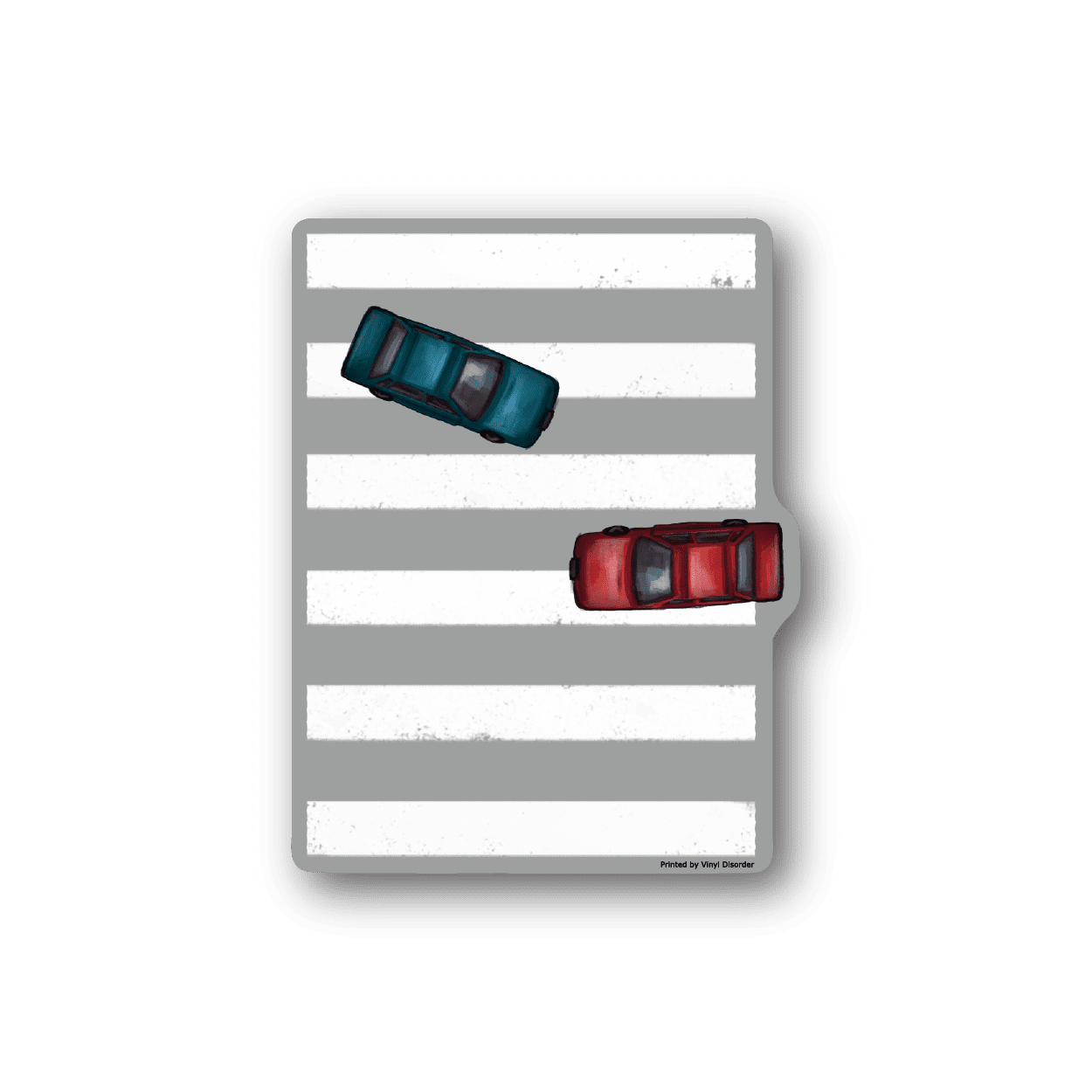 Image of Cars In The Middle Of The Road Sticker