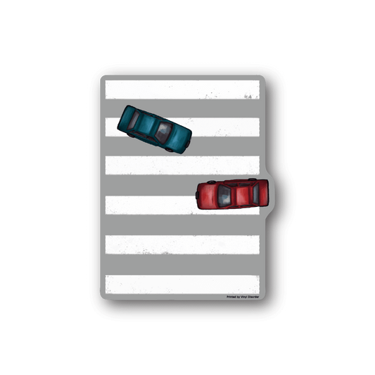 Image of Cars In The Middle Of The Road Sticker